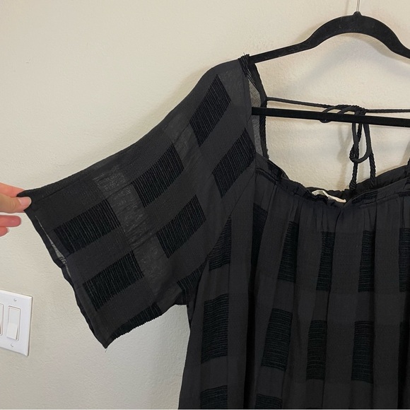 Entro Black Windowpane Square Neck Mini Dress Size‎ L - Picture 4 of 9